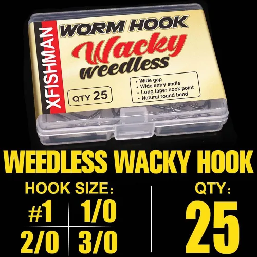 Miniatura 7 de Anzuelos Wacky Rig sin malas hierbas, anzuelos de pesca para señuelo de gusano de aparejo loco