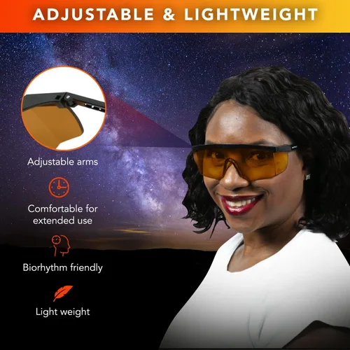 Miniatura 3 de Lentes ámbar que mejoran el sueño, lentes de bloqueo anti azul y verde, para uso nocturno, mejores lentes para dormir por la noche, reducen