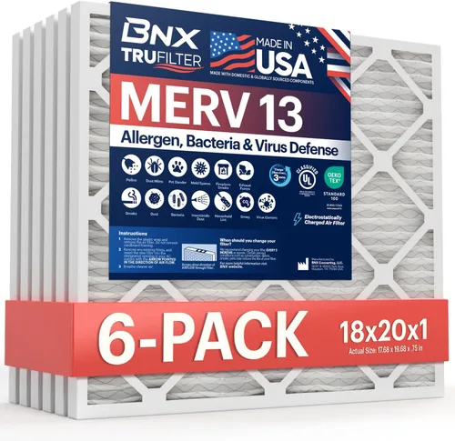 Miniatura 61 de BNX TruFilter - Filtro de aire 10 x 10 x 1 MERV 13, electrostático plisado, para aire acondicionado, HVAC y hornos, para alergias, polen, moho