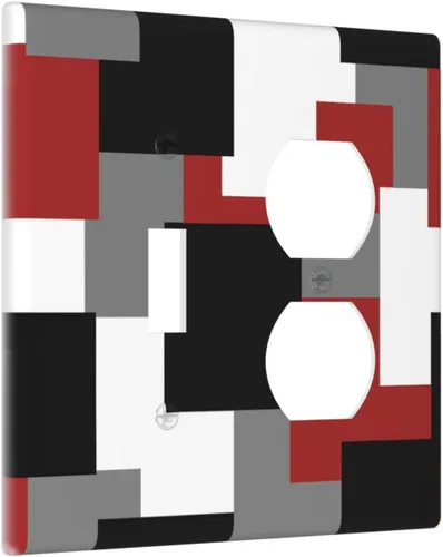Miniatura 73 de Placa Decorativa de Pared Beige Boho de Mediados de Siglo Sol Abstracto 1-Gang Retro Años 70 Arte Geométrico Moderno con Arco Eléctrico Interruptor