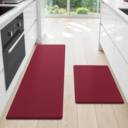 Miniatura 18 de StepLively Tapete de cocina, 2 piezas, tapetes de cocina acolchados para piso, juego de alfombras de cocina antifatiga, tapete antideslizante