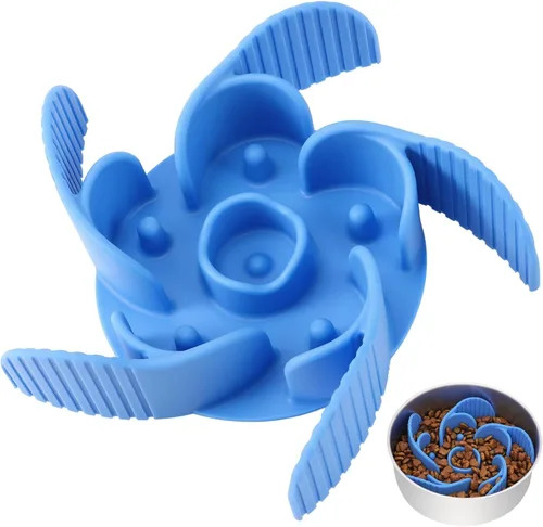 Miniatura 20 de MateeyLife Cuencos de alimentación lenta para perros, 2 unidades, cuencos rompecabezas antiasfixia para comida de perros, alimentación interactiva