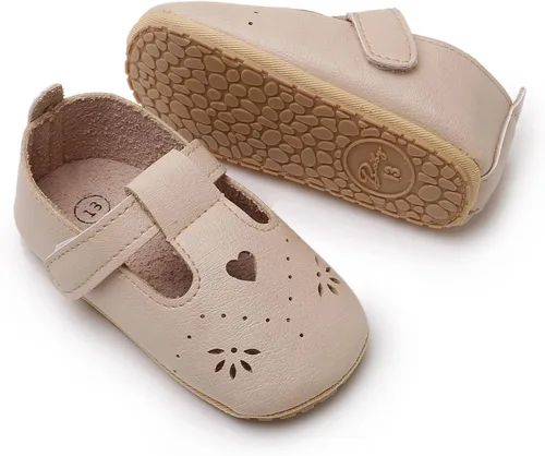 Miniatura 49 de RVROVIC Mocasines de princesa para bebé, zapatos brillantes de Mary Jane, zapatos de cuna de suela suave y ligera de primera calidad, zapatos