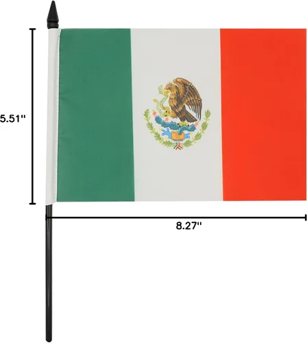 Miniatura 6 de AZ FLAG Bandera de mesa de México, 5 x 8 pulgadas, bandera mexicana de escritorio, 8.3 x 5.5 in, base y barra de plástico negro