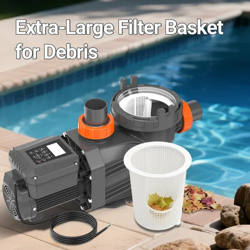 Miniatura 6 de Bomba para piscina de velocidad variable, bomba de piscina de 3 HP para uso en/sobre el suelo, 220V-240V, bomba de piscina de alto flujo 11359GPH