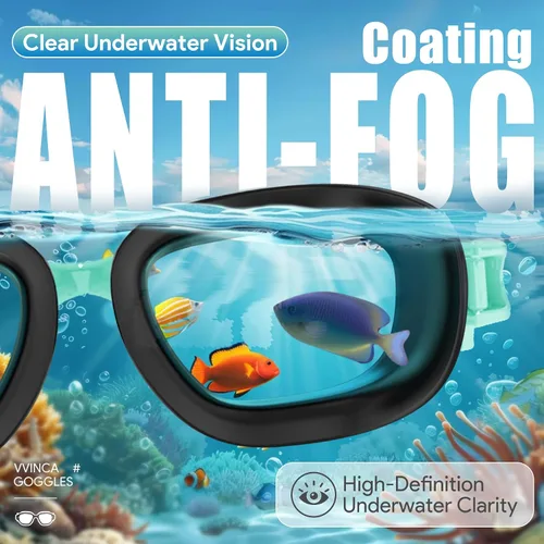 Miniatura 5 de Vvinca Gafas de natación para niños, gafas de natación para niños pequeños de 3 a 14 años, protección UV antivaho sin fugas, gafas de piscina