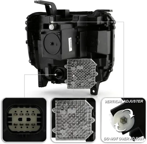 Miniatura 3 de ACANII - Para 2016 2017 2018 GMC Sierra 1500 Full LED Modelo Proyector Faros Faros Repacement Par Set Izquierdo+Derecho