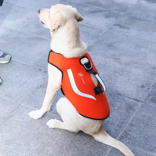 Miniatura 8 de Coodeo Chaleco de caza para perros, color naranja, camuflaje y reversible, arnés táctico para perro, chaqueta de perro para protección y seguridad