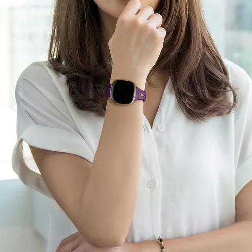 Miniatura 6 de Ouwegaga Compatible con correas Fitbit Versa 3 para mujeres/Fitbit Sense, correa de reloj deportiva delgada de silicona suave duradera de repuesto