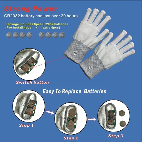 Miniatura 5 de Guantes LED, 12 colores iluminados para niños, guantes de esqueleto LED, regalo de juguetes geniales para Halloween, regalo de Navidad para hombres