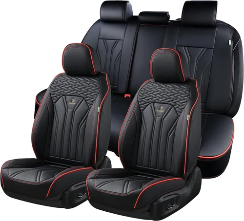 Miniatura 12 de FLORICH Fundas de asiento para automóviles, fundas de asiento impermeables, fundas de asiento de cuero para automóvil, paquete de 2, protector