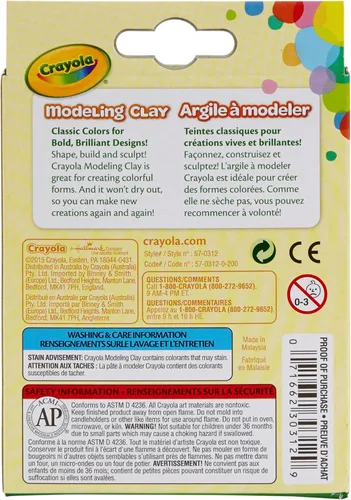 Miniatura 3 de Crayola arcilla para modelar (8 unidades por paquete) 0.6 onzas, básico