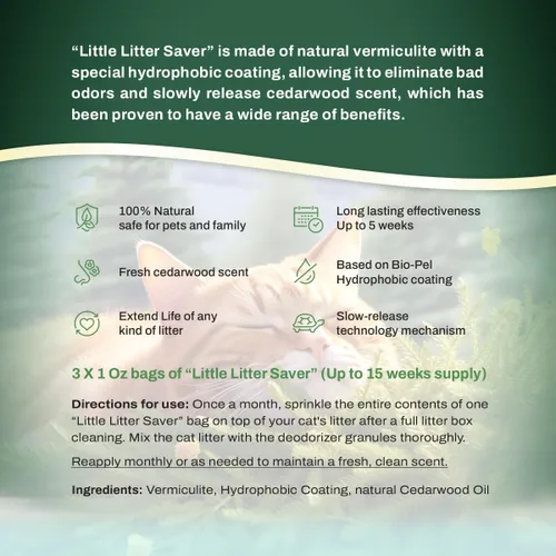 Miniatura 8 de Little Litter Saver Una nueva generación de desodorante de caja de arena para gatos Fórmula única para liberación lenta Aroma fresco natural
