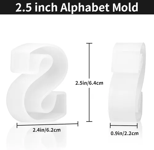 Miniatura 2 de Gartful Moldes de letras de resina, molde de resina epoxi del alfabeto mayúscula S, moldes de silicona 3D gruesos para hacer letras, arte