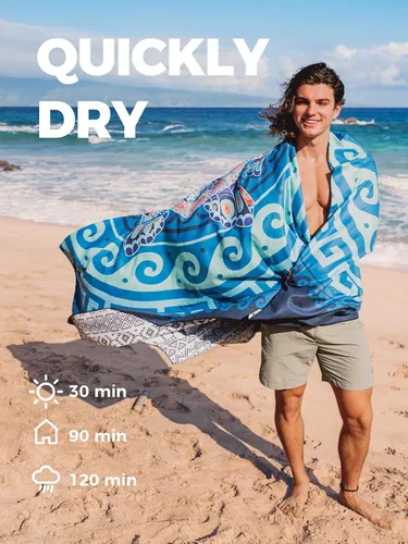 Miniatura 5 de Ocoopa - Toalla de playa de microfibra de secado rápido, extragrande, 63 x 31 pulgadas, que repele la arena y superligera, para piscina, campamento