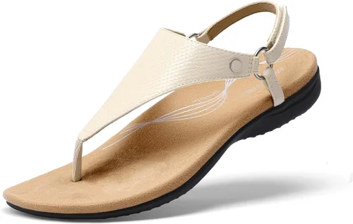 Miniatura 10 de DREAM PAIRS Sandalias planas para mujer, con soporte de arco, ortopédicas, cómodas, suaves, acolchadas, para verano, con correa en T
