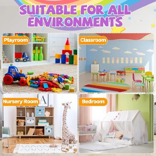 Miniatura 6 de Organizador de almacenamiento de juguetes para niños de 4 niveles con 14 cubos de juguetes extraíbles, compacto, estilo bohemio, organizador