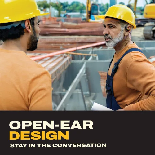Miniatura 9 de DEWALT Altavoz portátil y auriculares de oído abierto de alta resistencia, juego de trabajo inalámbrico, resistente al agua, batería larga, llamadas