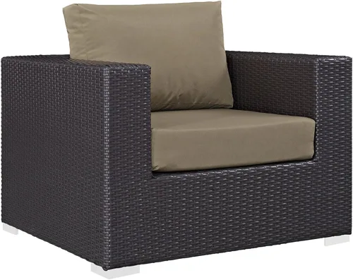 Miniatura 31 de Modway EEI-1911-EXP-ORA Convene - Muebles otomanos cuadrados de tela para patio, muebles de exterior, color naranja espresso Espresso Naranja
