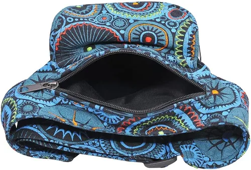 Miniatura 6 de The Collection Royal Riñonera Bolsos Cruzados para Mujeres Bolsa de Cinturón de Lona de Algodón Boho Hippie Festival Colorida para Mujeres