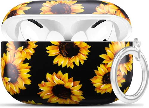 Miniatura 11 de Funda para Airpods Pro - YOMPLOW Funda protectora rígida de piel portátil y a prueba de golpes para mujeres y niñas con llavero para Apple Airpods