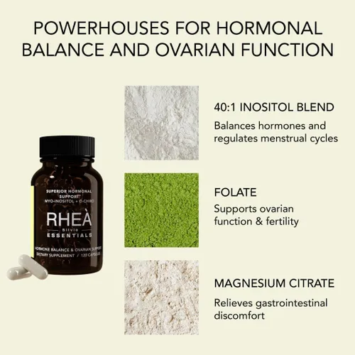 Miniatura 5 de Rhea Myo-Inositol y D-Chiro Inositol Suplemento para Mujeres Suplementos de fertilidad para el equilibrio hormonal y apoyo a la salud ovárica