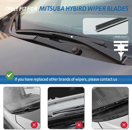 Miniatura 2 de ASLAM Repuestos de limpiaparabrisas de 26 + 14 pulgadas para Nissan Rogue 2008-2014, Versa Note Original Mitsuba Hybrid limpiaparabrisas compatible