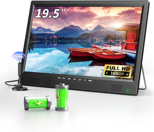 Miniatura 10 de NORTHING TV portátil de 18" con 6500mAH de potencia incorporada, TV pequeña Full HD 1080P con antena, TV de 12V para automóvil, compatible