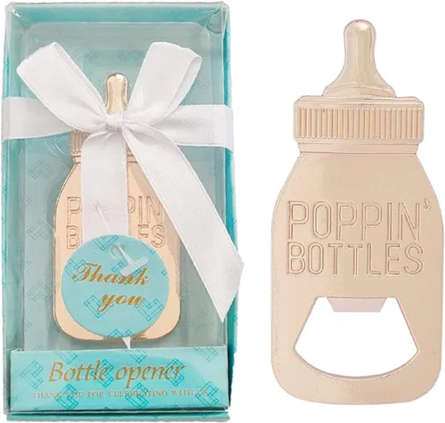 Miniatura 7 de Paquete de 18 abridores de botellas para recuerdos de baby shower, regalos de devolución de fiesta, abrebotellas con exquisita caja de recuerdos