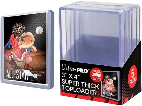 Miniatura 4 de Ultra Pro Portadores de tarjetas de béisbol súper gruesas de 3 x 4, cloruro de polivinilo, para 75pt de tarjetas (paquete de 25)