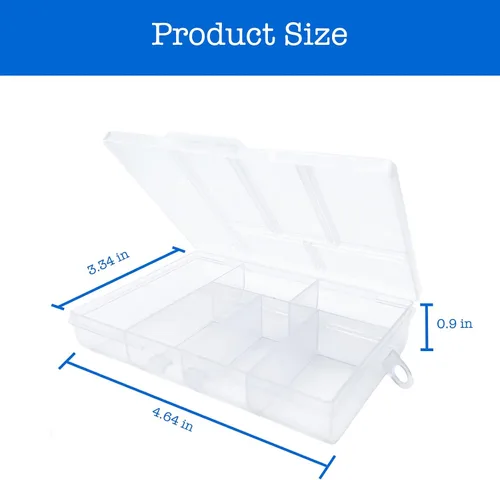 Miniatura 3 de TeTeBak Caja Organizadora de Plástico con Divisores - 2 PCS Contenedores de Plástico Pequeños con Compartimentos, Caja de Almacenamiento de 6