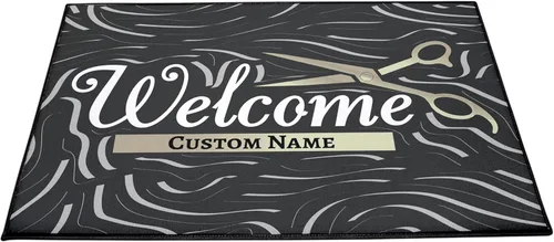 Miniatura 7 de VictoryStore Tapete de bienvenida personalizado para peluquería – Tapete de 24 x 36 pulgadas con logotipo – Alfombra de peluquería personalizada