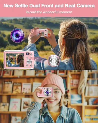 Miniatura 2 de Cámara digital 4K para fotografía, cámaras duales de 48 megapíxeles para fotografía, cámaras de punto y disparo con zoom digital 16X con tarjeta
