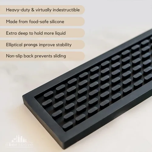 Miniatura 2 de Premium A Bar Above - Tapete de barra resistente, tapete de silicona apto para alimentos, tapetes de bar para encimera, accesorios de barman de Negro