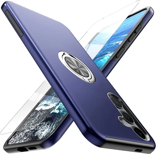 Miniatura 10 de Funda para Samsung Galaxy S26 con protector de pantalla de vidrio templado, híbrida 2 en 1, funda protectora delgada duradera con anillo magnético