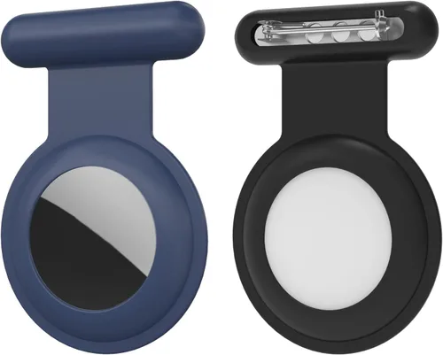 Soporte AirTag para niños, niños pequeños (2 unidades), soporte oculto para AirTag con pasador de seguridad para ropa, clip AirTag compatible con