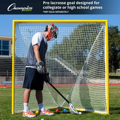 Miniatura 6 de Champion Sports Objetivo universitario de lacrosse: 6 x 6 pies de meta profesional para hombres y mujeres - Múltiples estilos