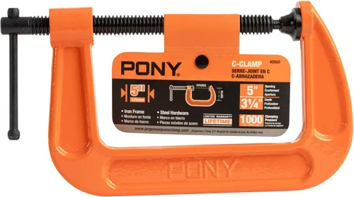 Miniatura 5 de Pony Jorgensen 2650 Abrazadera C de 5 pulgadas, naranja