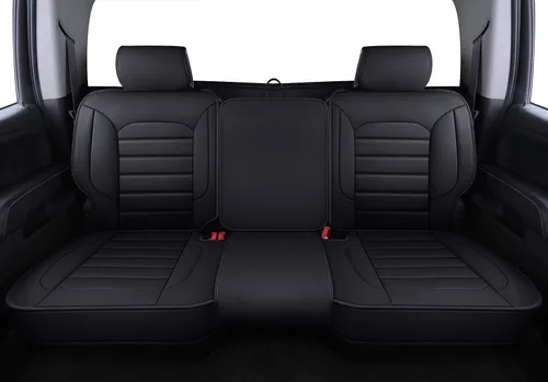 Miniatura 9 de LUCKYMAN CLUB 2 Fundas de asiento delanteras para Silverado que se ajustan a Chevy Silverado Sierra 2007-2023 2024 2025 1500 2500 3500 con piel Negro
