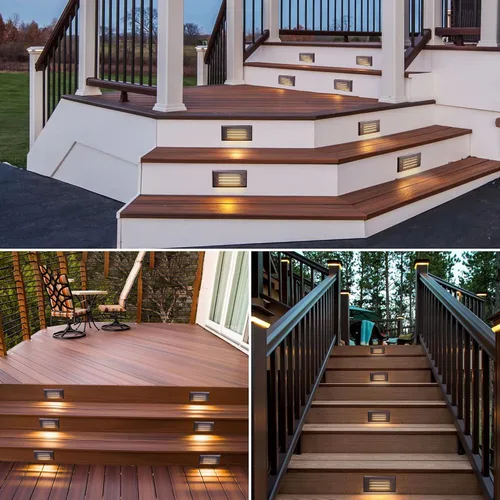 Miniatura 7 de SUNVIE Luces de paso de bajo voltaje, luces LED de escalera para exteriores de 5 W con placa frontal de rejilla horizontal para escalones