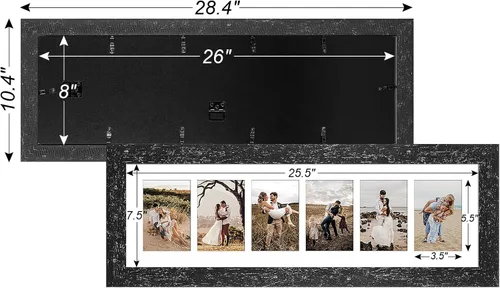 Miniatura 719 de Marcos de Fotos Collage de 13.5X15.5 con 7 Aberturas para Fotos de 4X6, Marco de Fotos Múltiples con Paspartú para Decoración de Pared, Grano