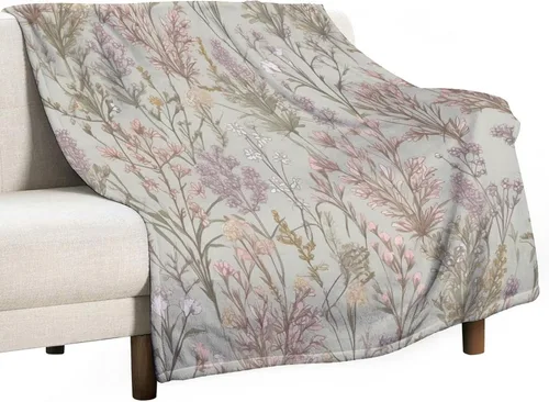 Miniatura 40 de Manta decorativa moderna de flores de acuarela, manta floral de primavera y verano, manta de 30 x 40 pulgadas, súper suave y acogedora para sofá