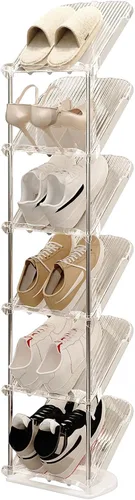 Miniatura 11 de YYW Estante para zapatos estrecho vertical, estante para zapatos para entrada, organizador de almacenamiento de zapatos de esquina para espacios