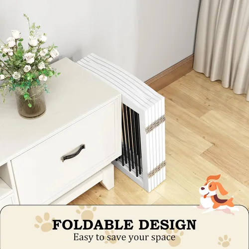 Miniatura 4 de PUPETPO Puertas independientes para mascotas con puerta de paso, valla interior para perros, puerta para perros para casa, escaleras, puerta extra