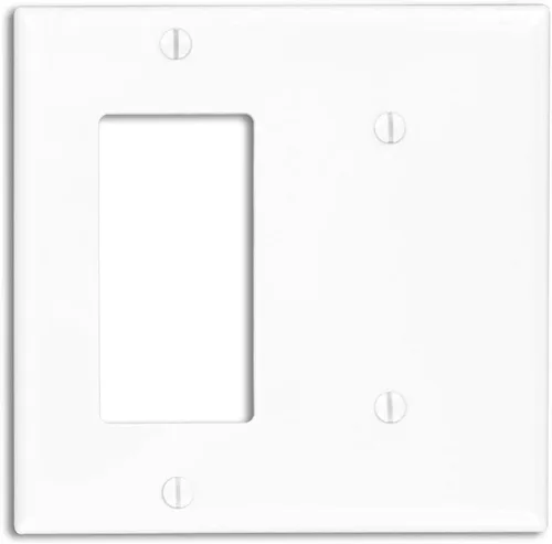 Miniatura 9 de Leviton Decora/ICFT - Placa de pared para combinación de dispositivos de 2 unidades, 1 blanco, tamaño estándar, 80708