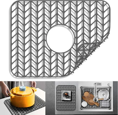 Protectores de Fregadero para Fregadero de Cocina 12" 13" 16" 18" 19" 24" 26" 28" 29" 30" Alfombrilla de Silicona para Fregadero | Alfombrilla de