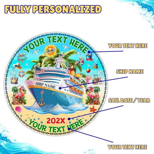 Miniatura 2 de Imán grande personalizado para puerta de crucero, texto personalizado, nombre, año, viaje, crucero, impermeable, magnético para cabaña