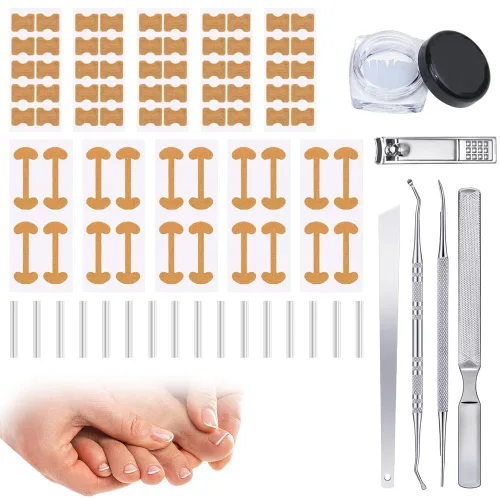 Juego profesional de corrector de uñas encarnadas, nuevo juego profesional de uñas encarnadas con tiras transpirables de uñas encarnadas, lima sin