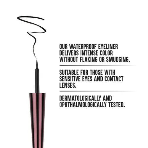 Miniatura 3 de Colorbar Delineador de ojos líquido impermeable, negro