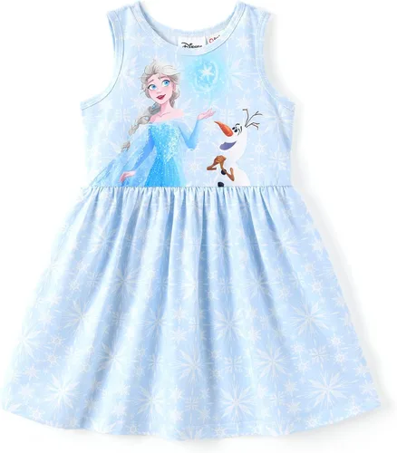 Miniatura 17 de Disney Minnie Mouse Princess Frozen Elsa Stitch - Vestido para niñas sin mangas y manga corta, ropa casual de verano para bebés y niños pequeños